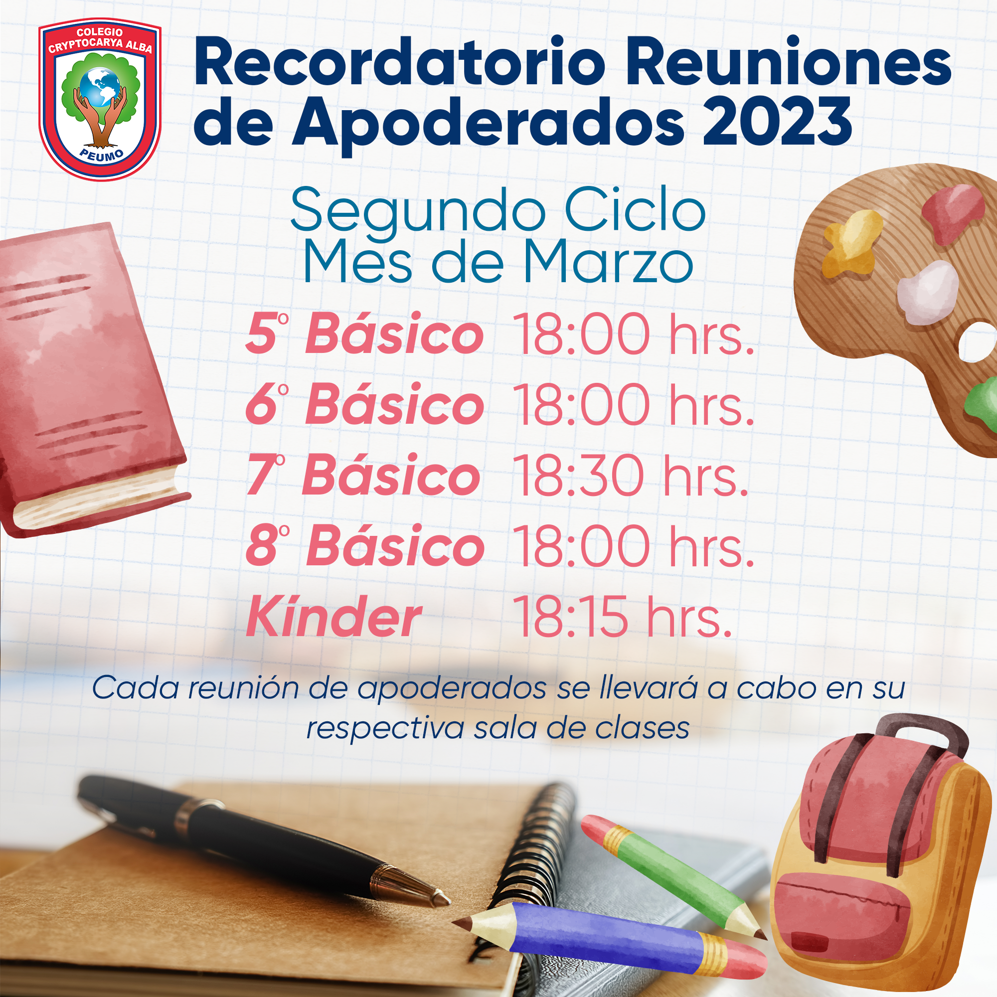 Lee más sobre el artículo Recordatorio Reuniones de Apoderados 2do Ciclo y Kínder