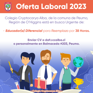 Read more about the article Oferta Laboral Ed. Diferencial Reemplazo!