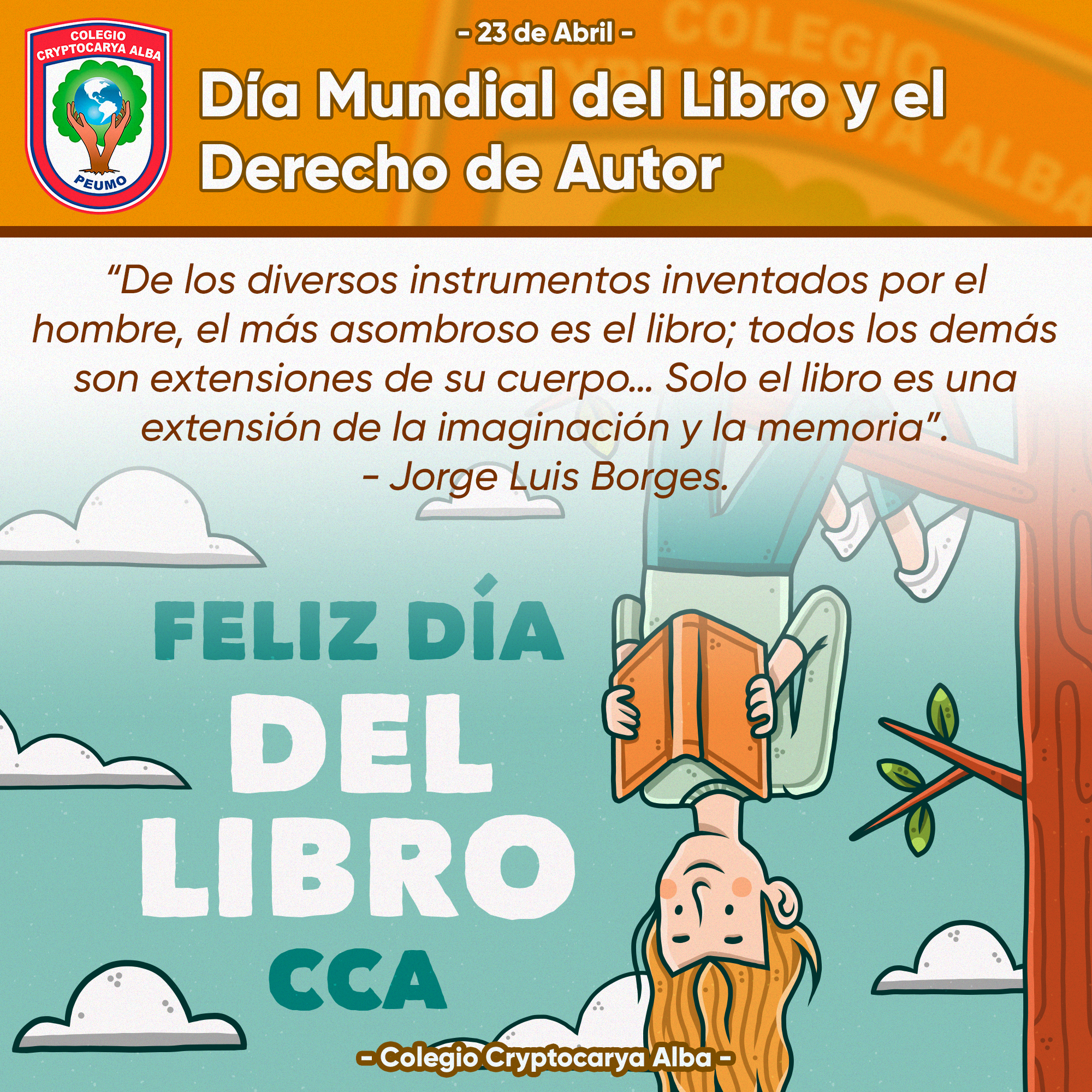 Lee más sobre el artículo Hoy celebramos el Día Mundial del Libro y el Derecho de Autor en el Colegio Cryptocarya Alba.